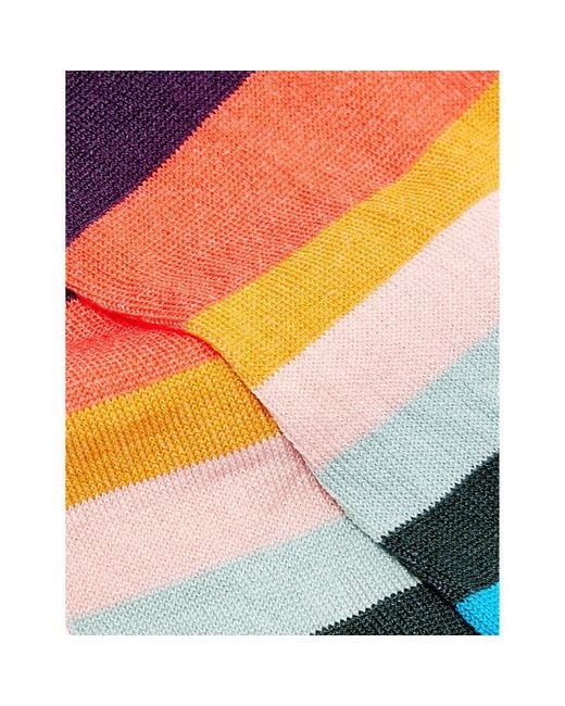 Paul Smith Blue Artist Stripe-pattern Cotton-blend Knitted Socks for men