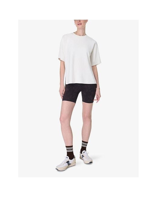 Sweaty Betty White Sand Wash Cloudweight Relaxed-Fit Stretch-Jersey T-Shirt