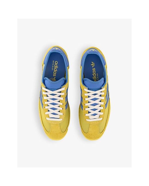 Adidas Yellow X Sporty & Rich Sl 72 Suede And Mesh Low-Top Trainers
