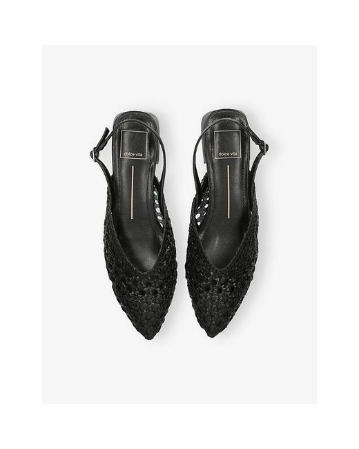 Dolce Vita Black Birdie Leather Slingbacks