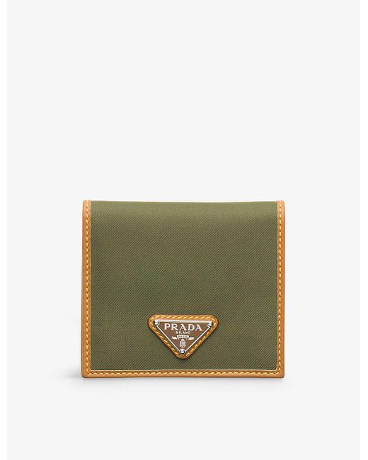 Prada Green Triangle-plaque Re-nylon Wallet