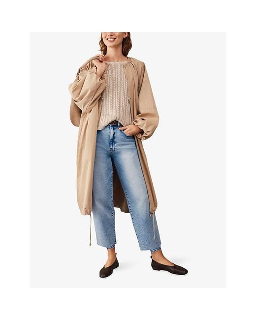 The White Company White Plated Cable-Knit Cotton Jumper