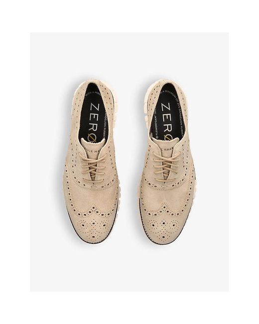 Cole Haan White Zerøgrand Wingtip Leather Oxford Shoes for men