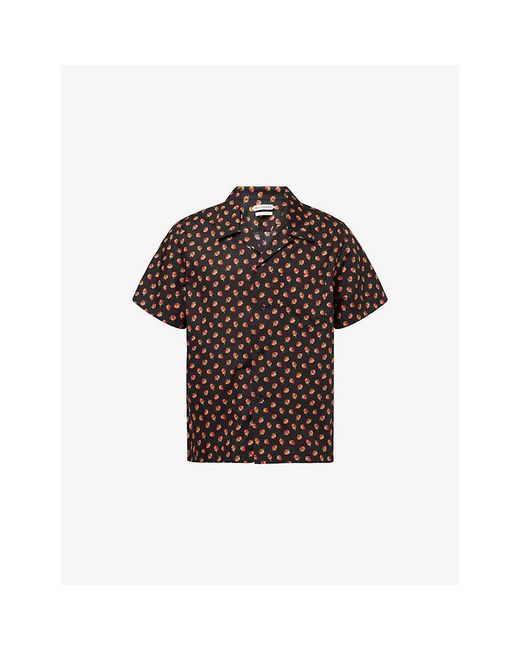 J.W. Anderson Brown Camp-Collar Short-Sleeve Cotton Shirt for men
