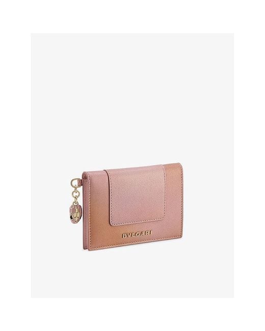 BVLGARI Pink Serpenti Forever Leather Card Holder