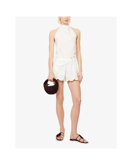 Sir White Klara Halter-Neck Cotton Top
