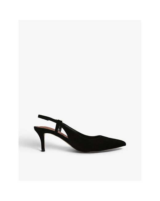 Kurt Geiger Black Belgravia Sling-Back Suede Heeled Courts