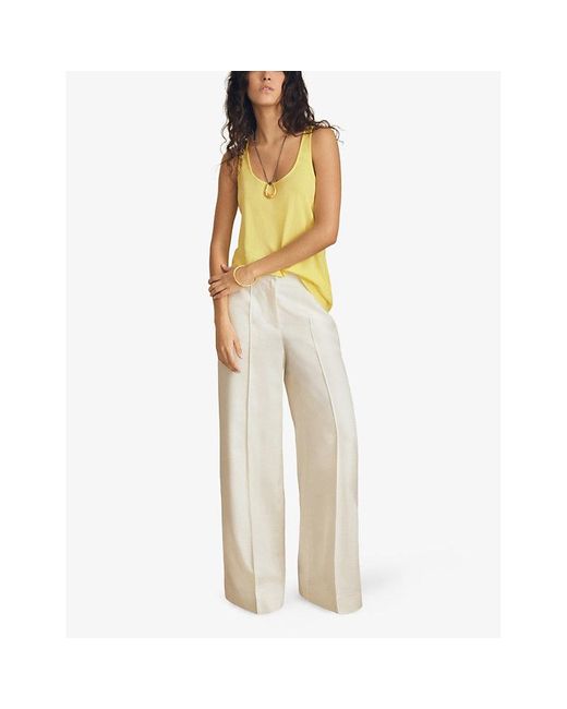 Reiss Yellow X Atelier Branden Scoop-Neck Woven Vest Top