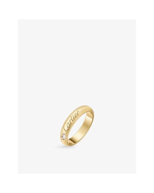 Cartier Metallic C De 4Mm 18Ct- And 0.03 Brilliant-Cut Diamond Wedding Ring for men