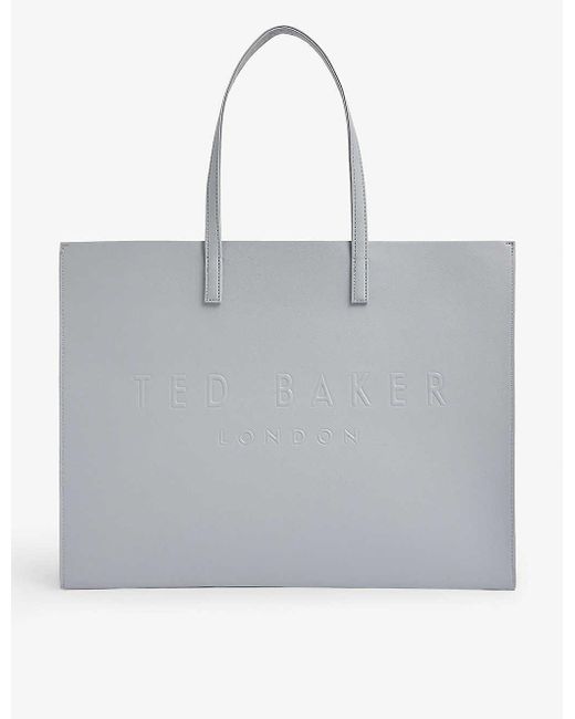 Ted Baker Gray Icon Large Vinyl Tote Bag