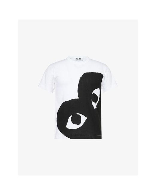 COMME DES GARÇONS PLAY Black Heart-Print Cotton-Jersey T-Shirt for men
