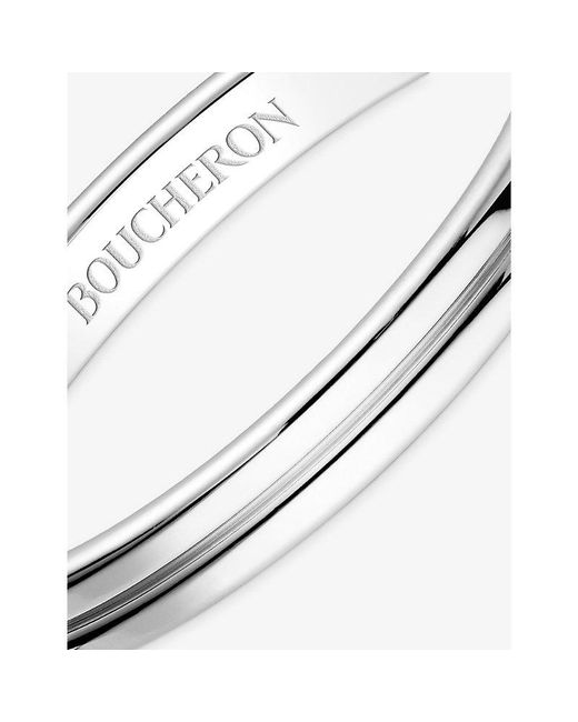 Boucheron White Godron Small Platinum Wedding Band
