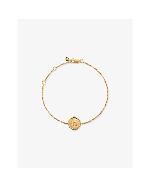 Monica Vinader Metallic Initial B Stamp 18Ct Vermeil Bracelet