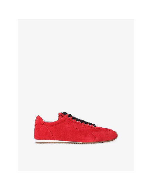Kurt Geiger Red Islington Suede Trainers