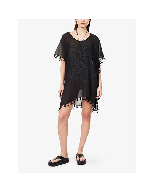 Seafolly Black Amnesia Cotton Kaftan