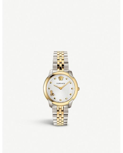 Versace Metallic Velr00519 Audrey V Silver And Yellow Gold-coated Stainless-steel Quartz Watch