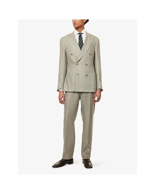 Corneliani White Pinstripe Cotton Poplin Shirt for men
