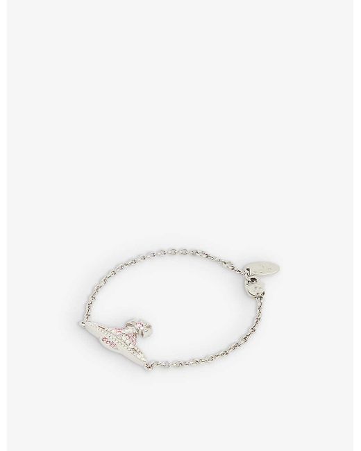 Vivienne Westwood Natural Kika Crystal-embellished Brass Bracelet