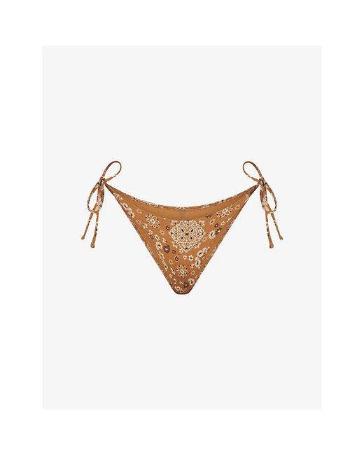 Skims White Signature Swim Dipped Tie Bikini Bottoms