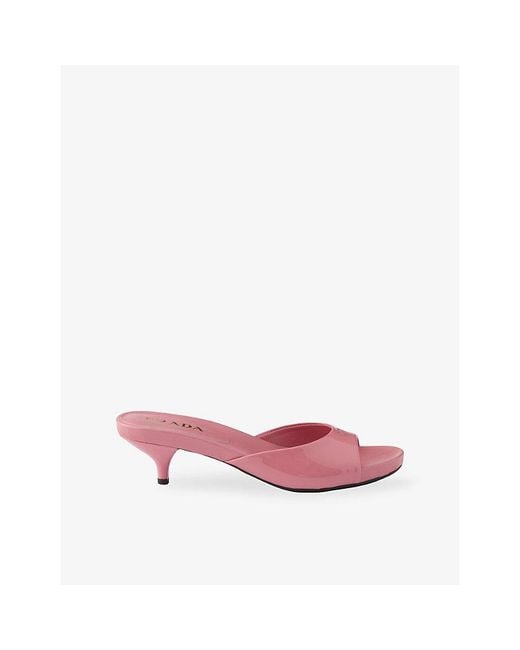 Prada Pink Patent 45 Leather Mules