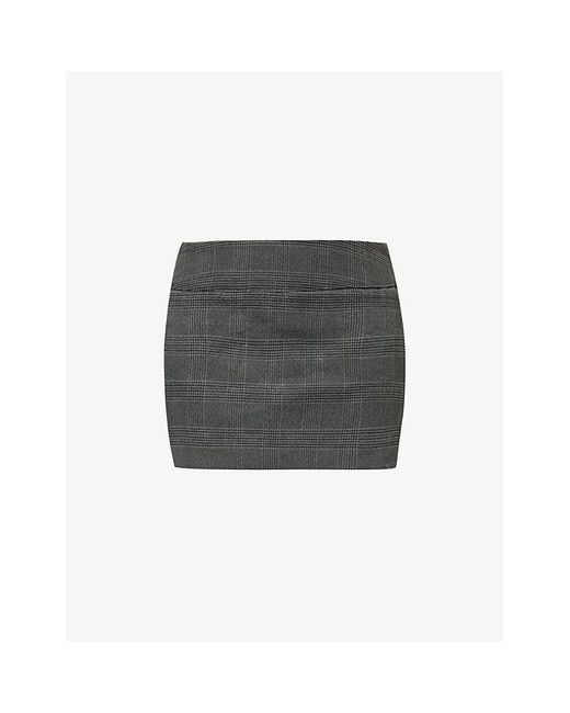 Reformation Black Vintage Trussardi Nara Checked Woven Mini Skirt