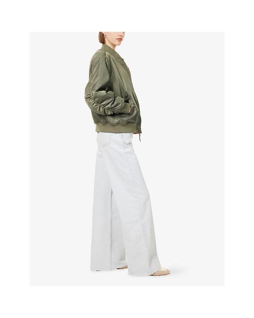 Anine Bing Gray Lewis Wide-Leg High-Rise Denim Jeans