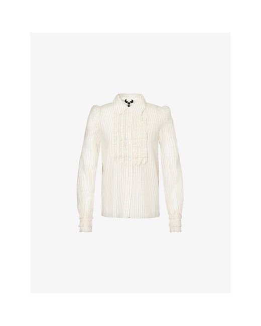 Me&Em Dusty Pink Silk & Cream Lace Blouse XXS