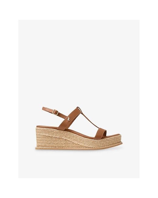 Jimmy Choo Brown Theia 60 Leather Wedge Heeled Sandals