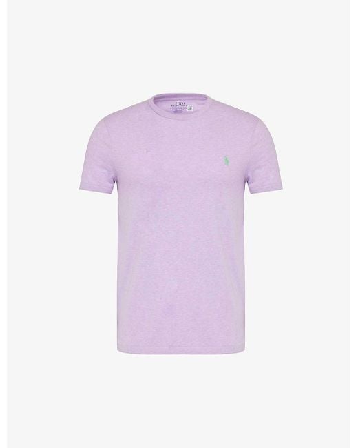 Polo Ralph Lauren Purple Brand-embroidered Short-sleeve Cotton-jersey T-shirt Xx for men