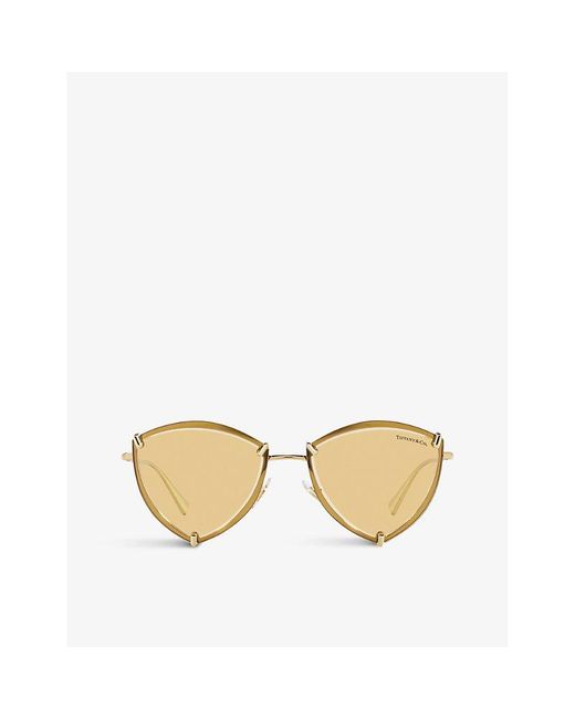 Tiffany & Co Metallic Tf3090 Triangular-frame Metal Sunglasses