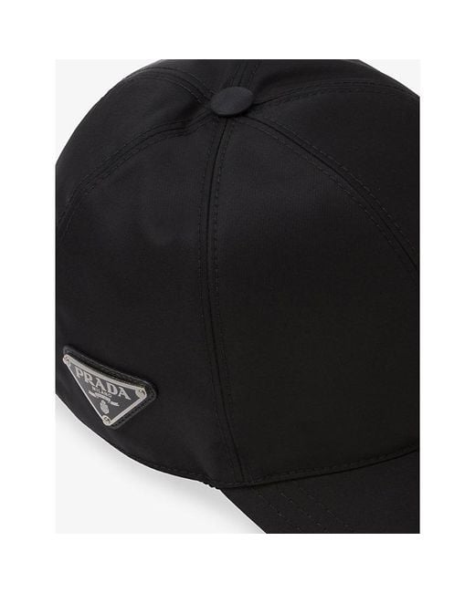 Prada Black Logo-Plaque Nylon Baseball Cap