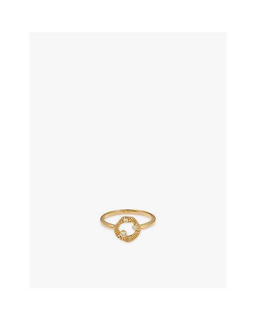 Astley Clarke Metallic Raye Cut-Out 18Ct And Lab-Grown Sapphire Ring