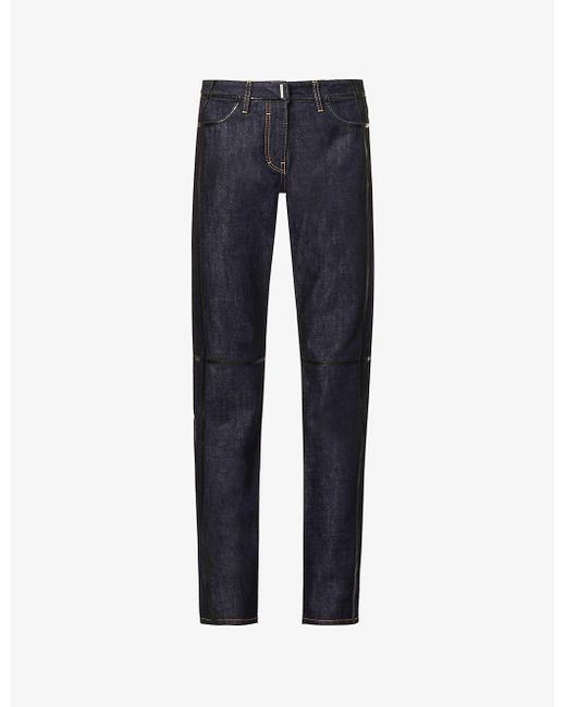 Givenchy Taped-seam High-rise Straight-leg Jeans in Blue | Lyst