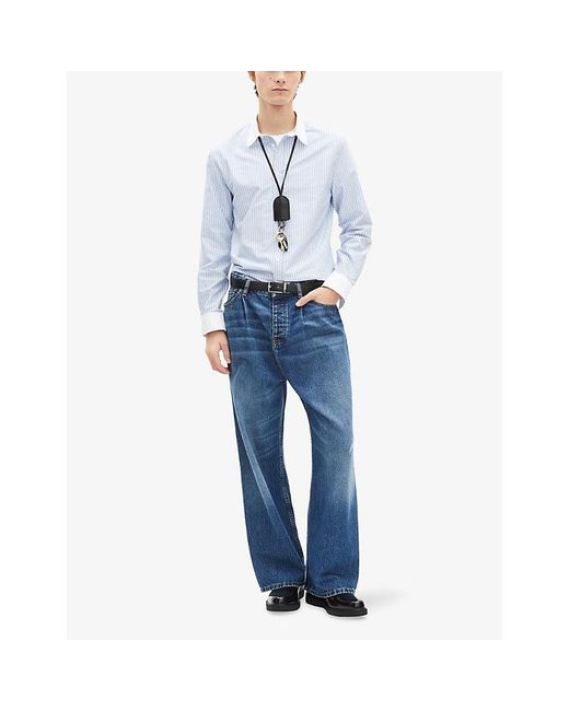 The Kooples White Striped Slim-Fit Cotton Shirt for men