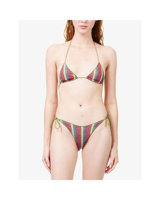 Oseree White Lolita Metallic Bikini Set