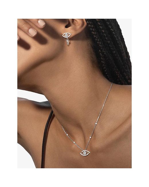 Messika Metallic Lucky Eye Diamond Pavé Pendant Necklace