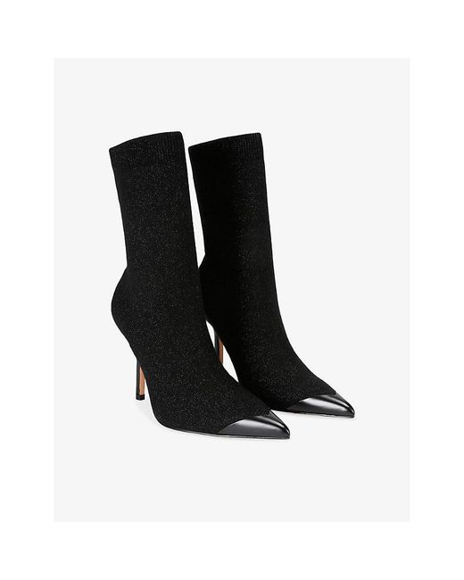 Kurt Geiger Black Regent Point Knitted Ankle Boots