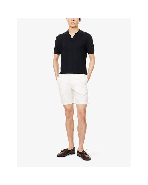 Orlebar Brown White Regular-Fit Cornell Linen Shorts for men