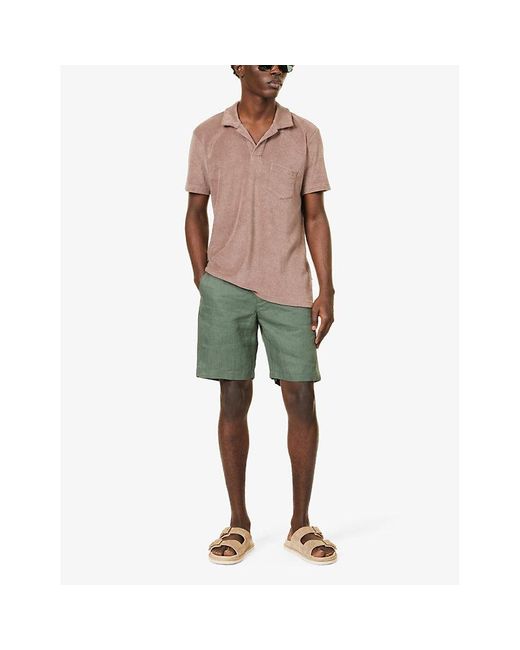 Orlebar Brown Green Norwich Side-adjuster Linen Shorts for men