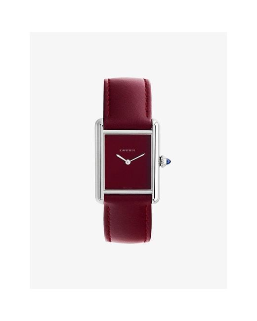 Cartier Red Crwsta0127 Tank Must Large Quartz Watch