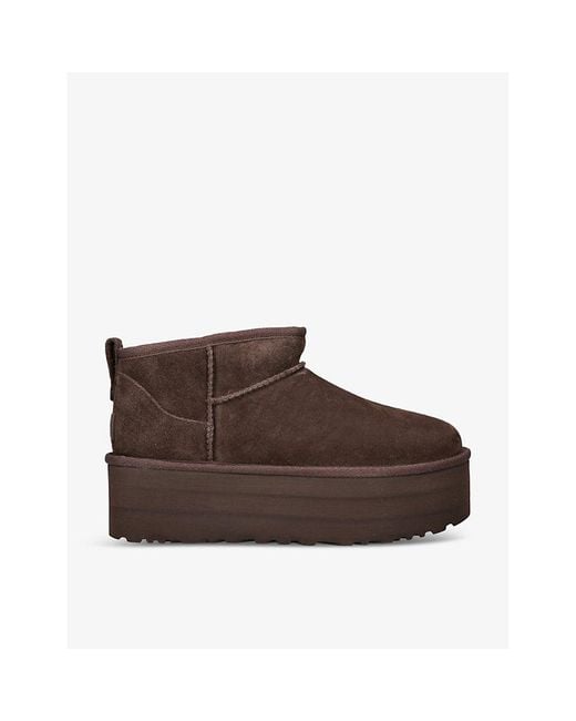 Ugg Brown 'Classic Ultra Mini' Platform Boots
