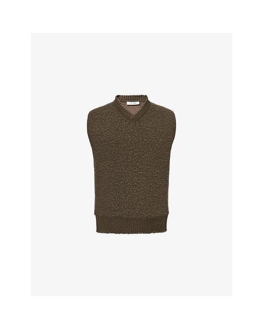Craig Green Green Blanket V-Neck Merino-Wool And Cotton-Blend Vest for men