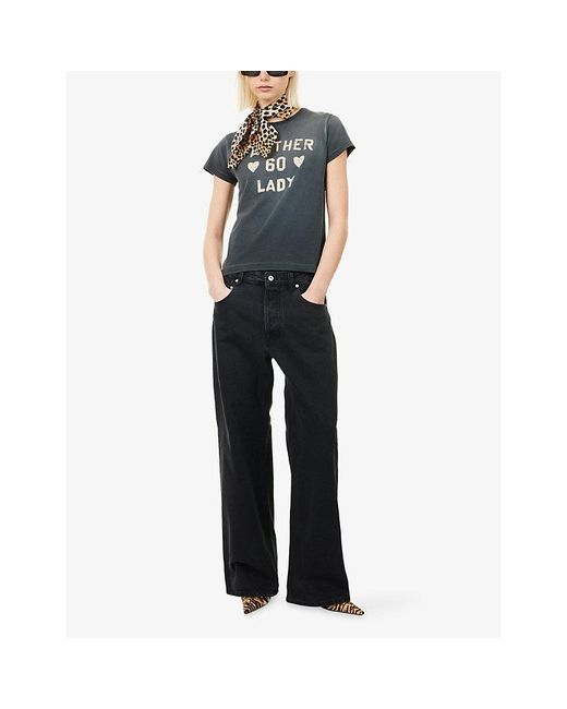 Valentino Blue Printed Short-Sleeves Cotton-Jersey T-Shirt