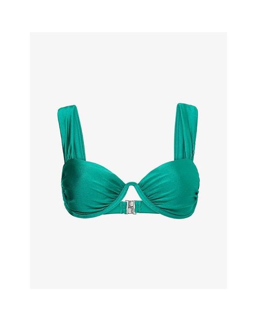 Jonathan Simkhai Green Anniston Bikini Top