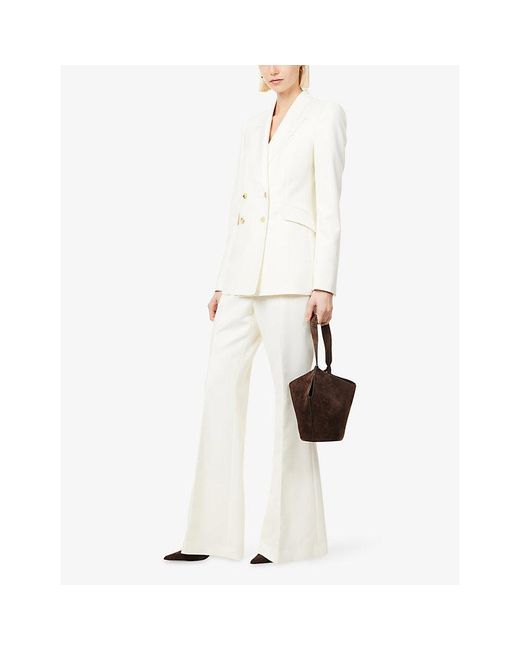 Gabriela Hearst White Stephanie Double-Breasted Wool Blazer
