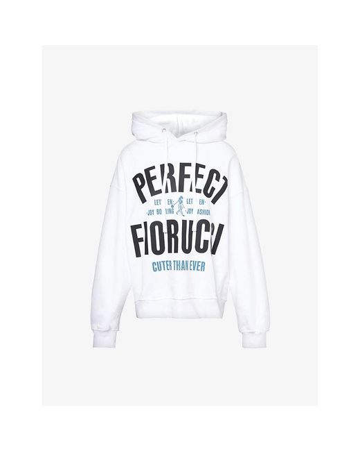 Fiorucci White Perfect Brand-print Cotton-jersey Hoody