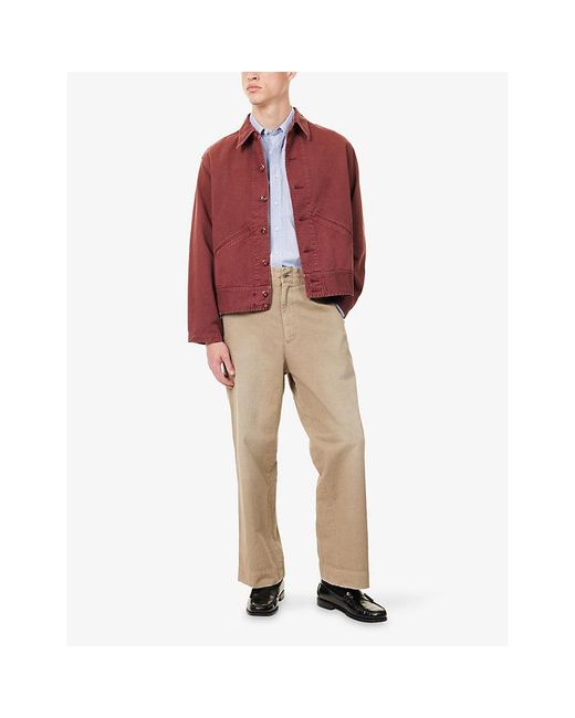 A.PRESSE Red Vintage Medical Cotton Jacket for men