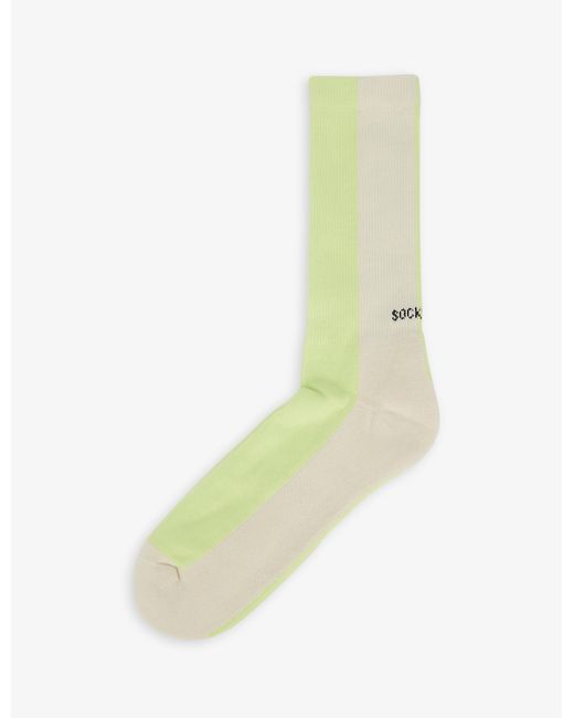 Socksss Limelight Two-tone Organic Cotton-blend Socks in Green for Men ...
