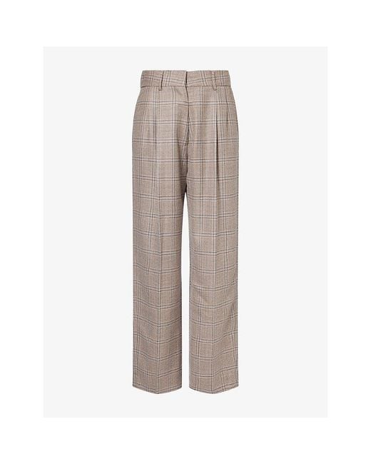Blazé Milano Gray Fox Checked Wool Trousers