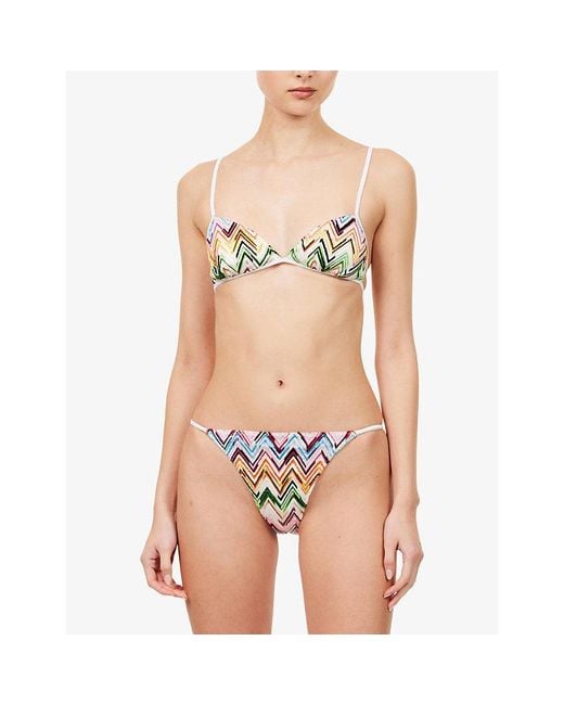 Missoni White Chevron-Print Bikini Set